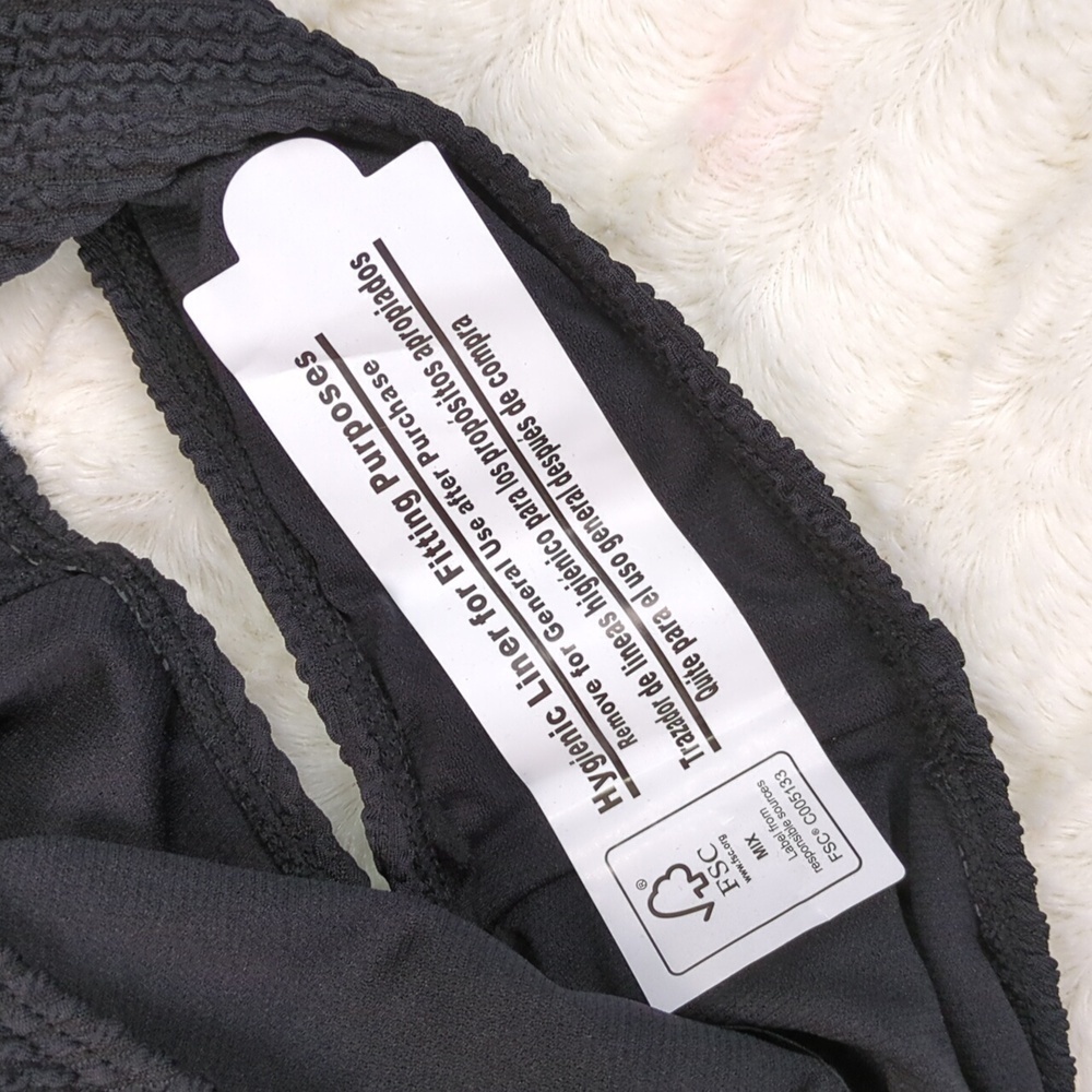 No Boundaries Juniors One Piece Black Crinkle Textured Swimsuit NWT - Picture 9 of 12